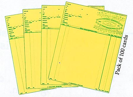 YELLOW DENTAL TREATMENT CARD